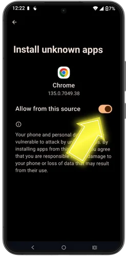 Allow unknown sources