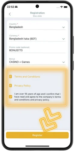 Confirm and create account